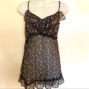 Express Floral Ruffle Babydoll Top